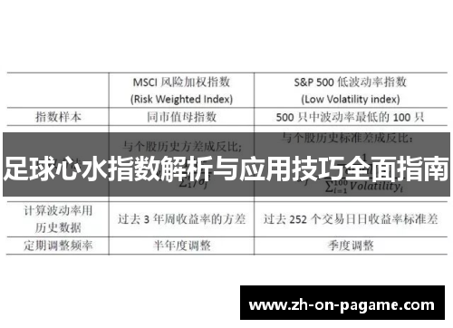 足球心水指数解析与应用技巧全面指南